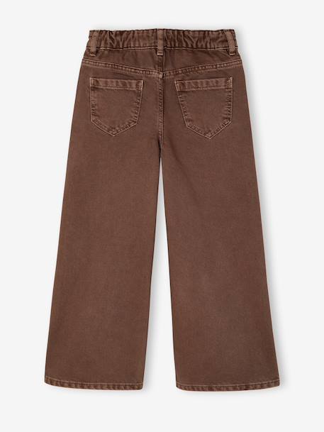 Pantalon fille large couleur bleu grisé+chocolat+prune+rose+vert - vertbaudet enfant 