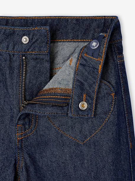Wijde meisjesjeans middenblauw+ongewassen denim - vertbaudet enfant 