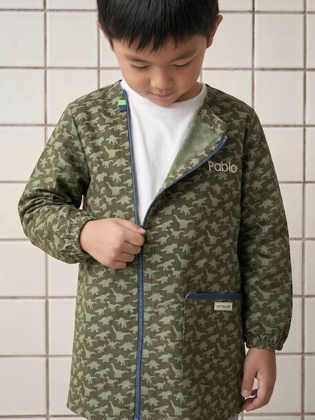 Tablier garçon zippé personnalisable kaki - vertbaudet enfant 