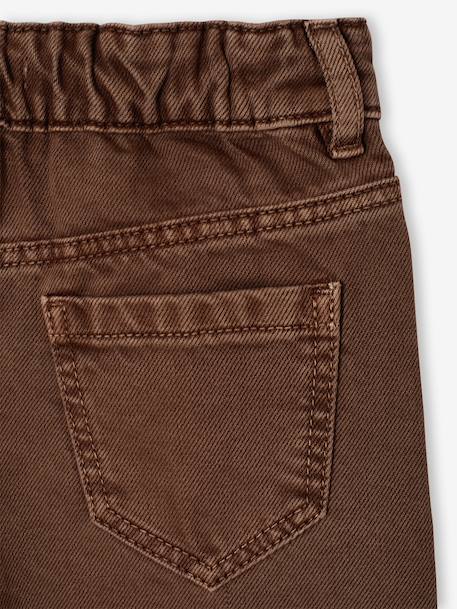 Wijde gekleurde meisjesbroek chocoladebruin+grijsblauw+groen+pruim+rozen - vertbaudet enfant 