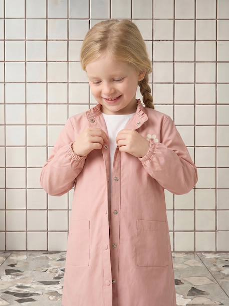 Tablier fille pressionné personnalisable rose poudré - vertbaudet enfant 