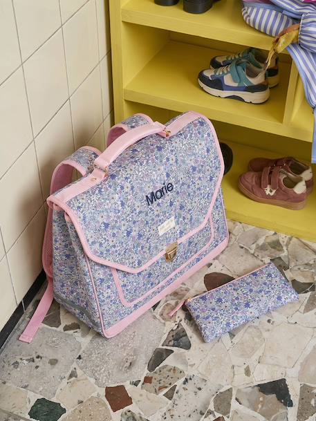 Polyester schooltas voor meisjes lila (poederkleur) - vertbaudet enfant 