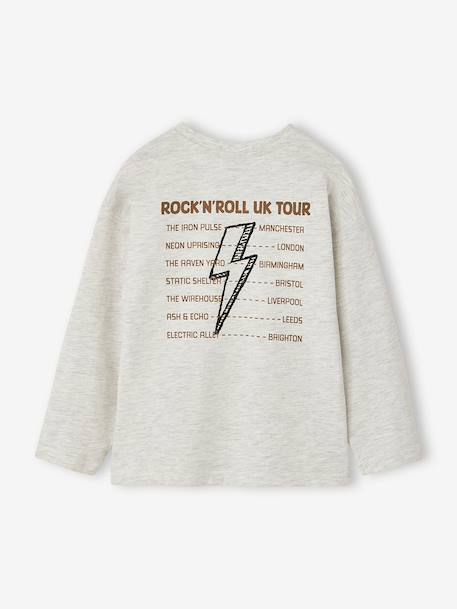 T-shirt manches longues garçon blanc chiné - vertbaudet enfant 