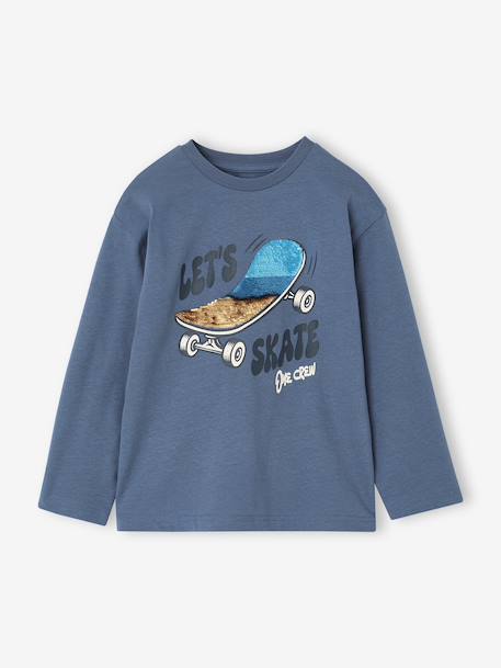 T-shirt manches longues garçon bleu moyen - vertbaudet enfant 