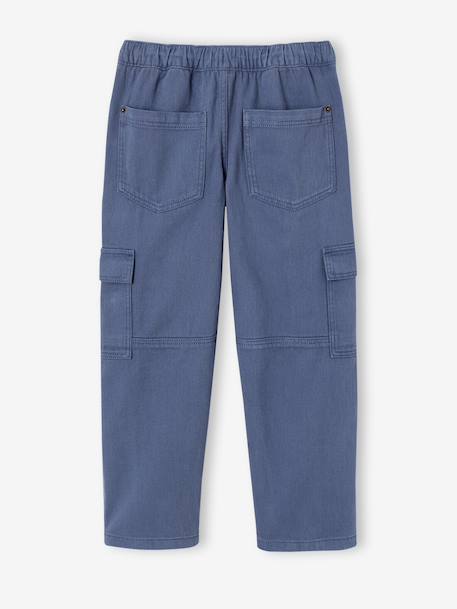 Pantalon battle garçon bleu jean+olive - vertbaudet enfant 