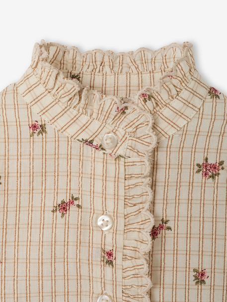 Babyblouse meisjes met lange mouwen ecru - vertbaudet enfant 