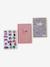 Lot de 2 cahiers et stickers papier marine+rose pâle - vertbaudet enfant 