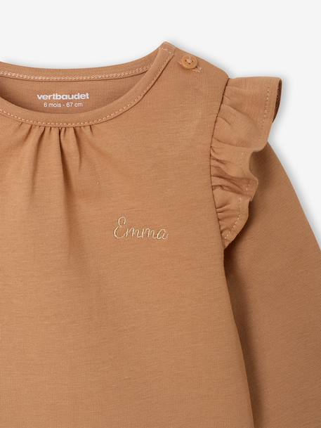 Lot de 2 T-shirts bébé Basics manches longues noisette+vert sauge - vertbaudet enfant 