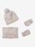 Ensemble fille bonnet, snood, moufles/mitaines avec badge coeur écru+marine - vertbaudet enfant 