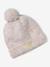 Ensemble fille bonnet, snood, moufles/mitaines avec badge coeur écru+marine - vertbaudet enfant 