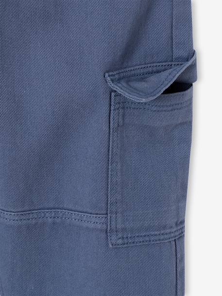 Pantalon battle garçon bleu jean+olive - vertbaudet enfant 
