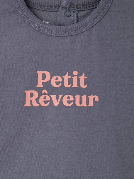 Lot de 2 T-shirts bébé garçon manches longues cacao+vert émeraude - vertbaudet enfant 
