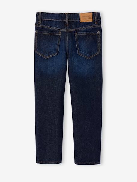 Rechte jongensjeans, smalle pasvorm ongewassen denim+stone - vertbaudet enfant 