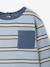 Gestreept babyshirt met borstzak hemelsblauw - vertbaudet enfant 