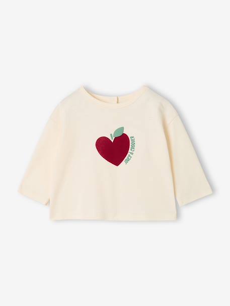 T-shirt manches longues bébé fille écru - vertbaudet enfant 