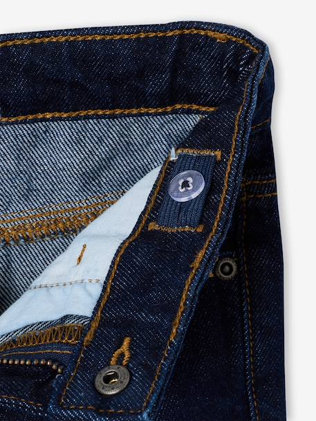 Rechte jongensjeans, smalle pasvorm ongewassen denim+stone - vertbaudet enfant 