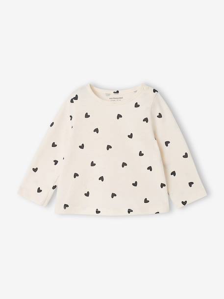 Set van 2 T-shirts baby Basics met lange mouwen hazelnoot+saliegroen - vertbaudet enfant 