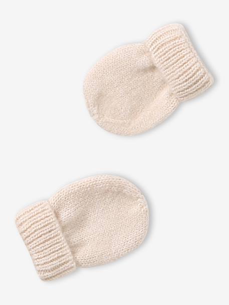 Ensemble bébé fille cagoule et moufles écru - vertbaudet enfant 