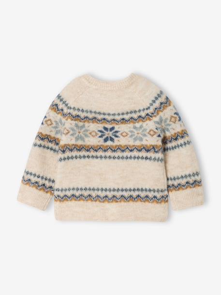 Jacquard babytrui jongen gemêleerd beige - vertbaudet enfant 