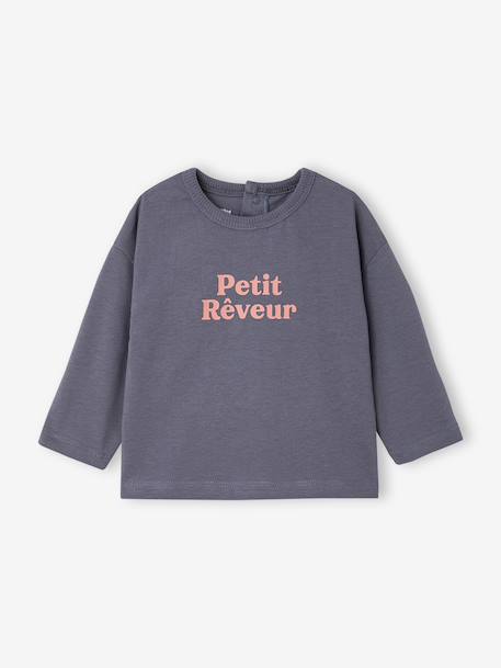 Lot de 2 T-shirts bébé garçon manches longues cacao+vert émeraude - vertbaudet enfant 