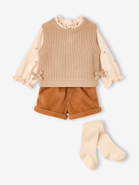 Ensemble 4 pièces bébé fille caramel - vertbaudet enfant 