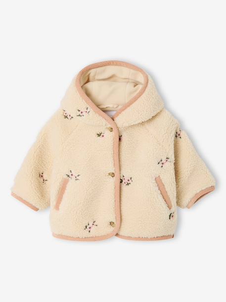 Manteau à capuche bébé fille vanille - vertbaudet enfant 