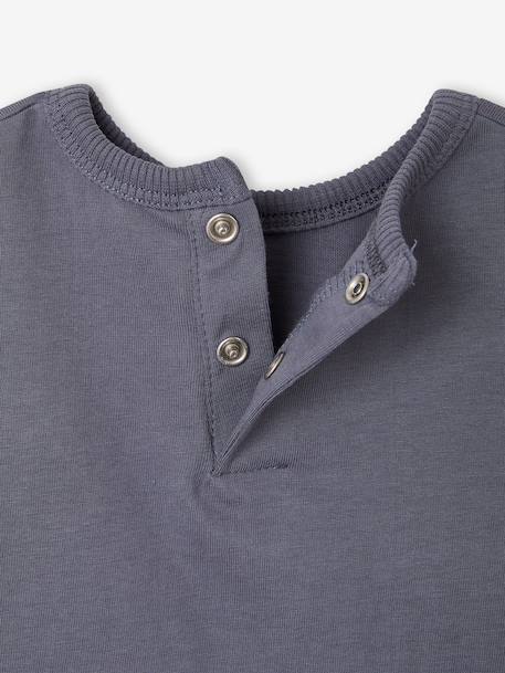Lot de 2 T-shirts bébé garçon manches longues cacao+vert émeraude - vertbaudet enfant 