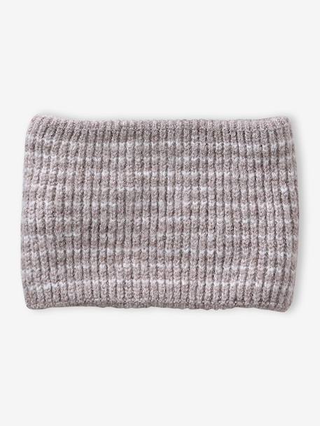 Babykledingset muts, colsjaal en wanten oceaanblauw+taupe - vertbaudet enfant 