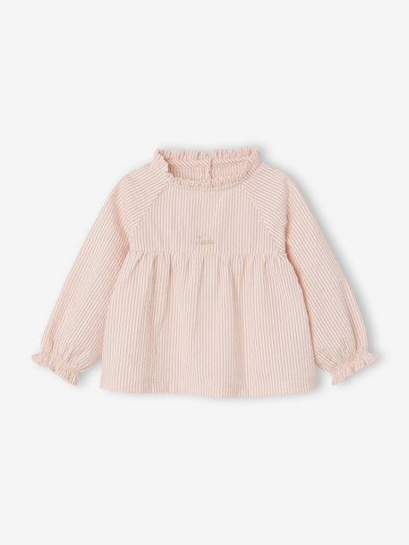 Babyblouse met lange mouwen roze (poederkleur) - vertbaudet enfant 