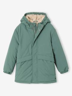 Jongens-Mantel, jas-Mantel, parka-Parka met capuchon en sherpavoering voor jongens