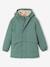 Parka met capuchon en sherpavoering voor jongens kaki+saliegroen+zwart - vertbaudet enfant 