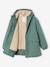 Parka garçon à capuche doublure sherpa kaki+noir+vert sauge - vertbaudet enfant 