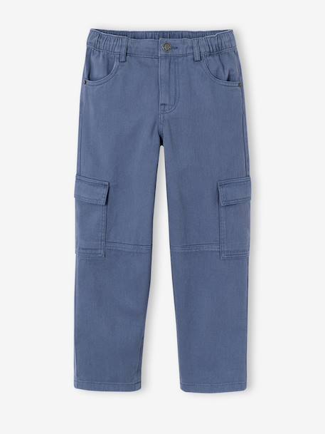Battlebroek voor jongens jeansblauw+olijf - vertbaudet enfant 