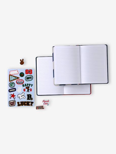 Set van 2 schriftjes met stickers lichtroze+marineblauw - vertbaudet enfant 