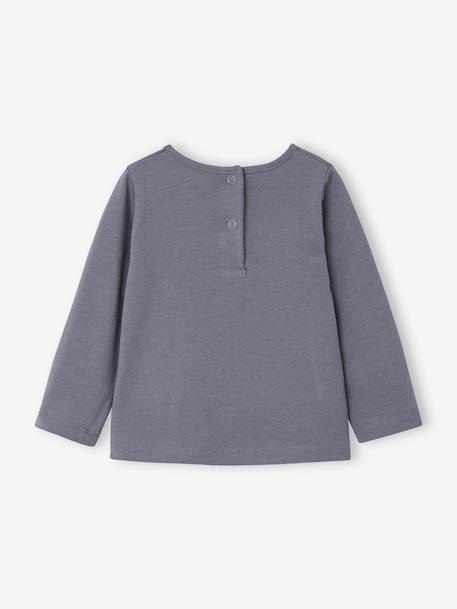 T-shirt manches longues bébé fille bleu grisé+rose pâle - vertbaudet enfant 