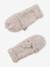 Meisjes set muts « C½ur » + snood + wanten/handschoenen ecru+marineblauw - vertbaudet enfant 