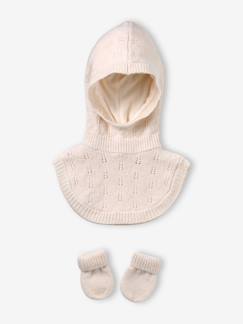 Ensemble bébé fille cagoule et moufles  - vertbaudet enfant