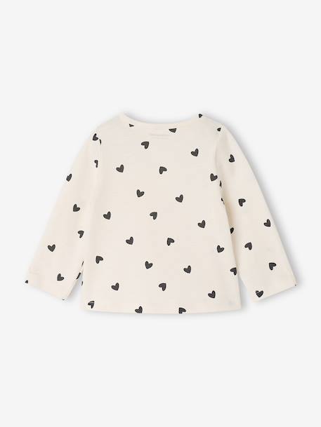 Set van 2 T-shirts baby Basics met lange mouwen hazelnoot+saliegroen - vertbaudet enfant 