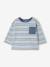 Gestreept babyshirt met borstzak hemelsblauw - vertbaudet enfant 