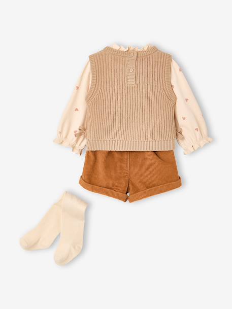 4-delige babyset meisje karamel - vertbaudet enfant 