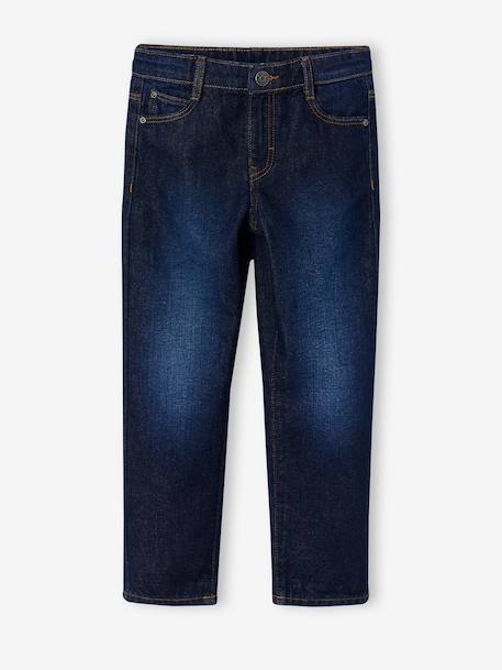 Rechte jeans voor jongens ongewassen denim+stone - vertbaudet enfant 