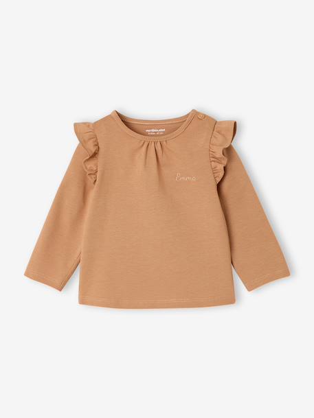 Lot de 2 T-shirts bébé Basics manches longues noisette+vert sauge - vertbaudet enfant 