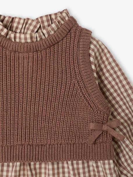 Robe 2 en 1 bébé fille manches longues chocolat - vertbaudet enfant 