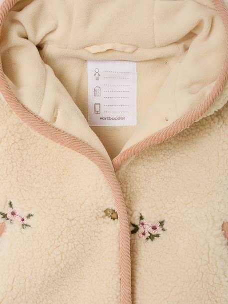 Baby sherpijas met capuchon vanille - vertbaudet enfant 