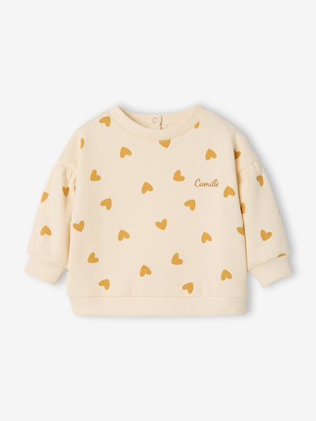 Sweater met luipaardprint taupe+vanille - vertbaudet enfant 