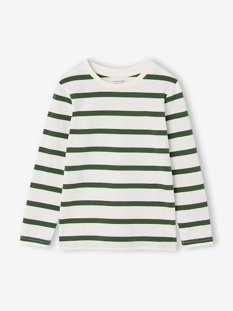 Set van 3 jongensshirts met lange mouwen karamel+lila+roest+saliegroen - vertbaudet enfant 