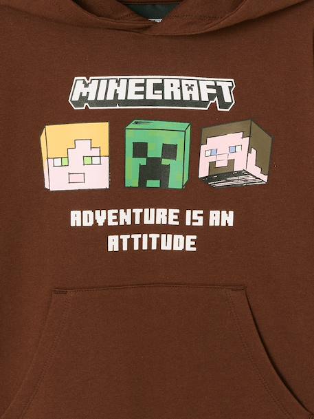 Minecraft hoodie voor jongens chocoladebruin - vertbaudet enfant 