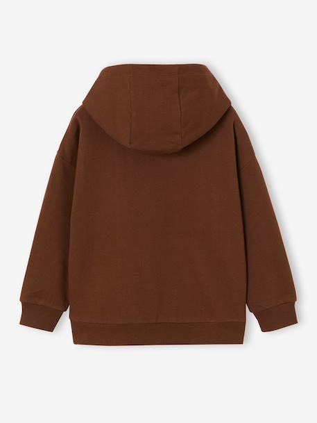 Minecraft hoodie voor jongens chocoladebruin - vertbaudet enfant 