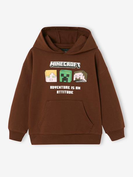 Minecraft hoodie voor jongens chocoladebruin - vertbaudet enfant 