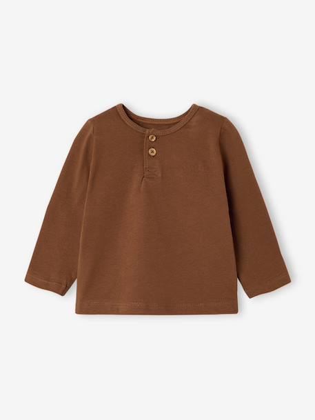 Set van 2 babyjongensshirts met lange mouwen cacao+smaragdgroen - vertbaudet enfant 